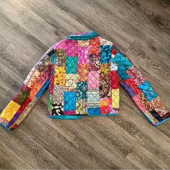 Coldwater creek rayon silk patch reversible jacket - Picture 6 of 14